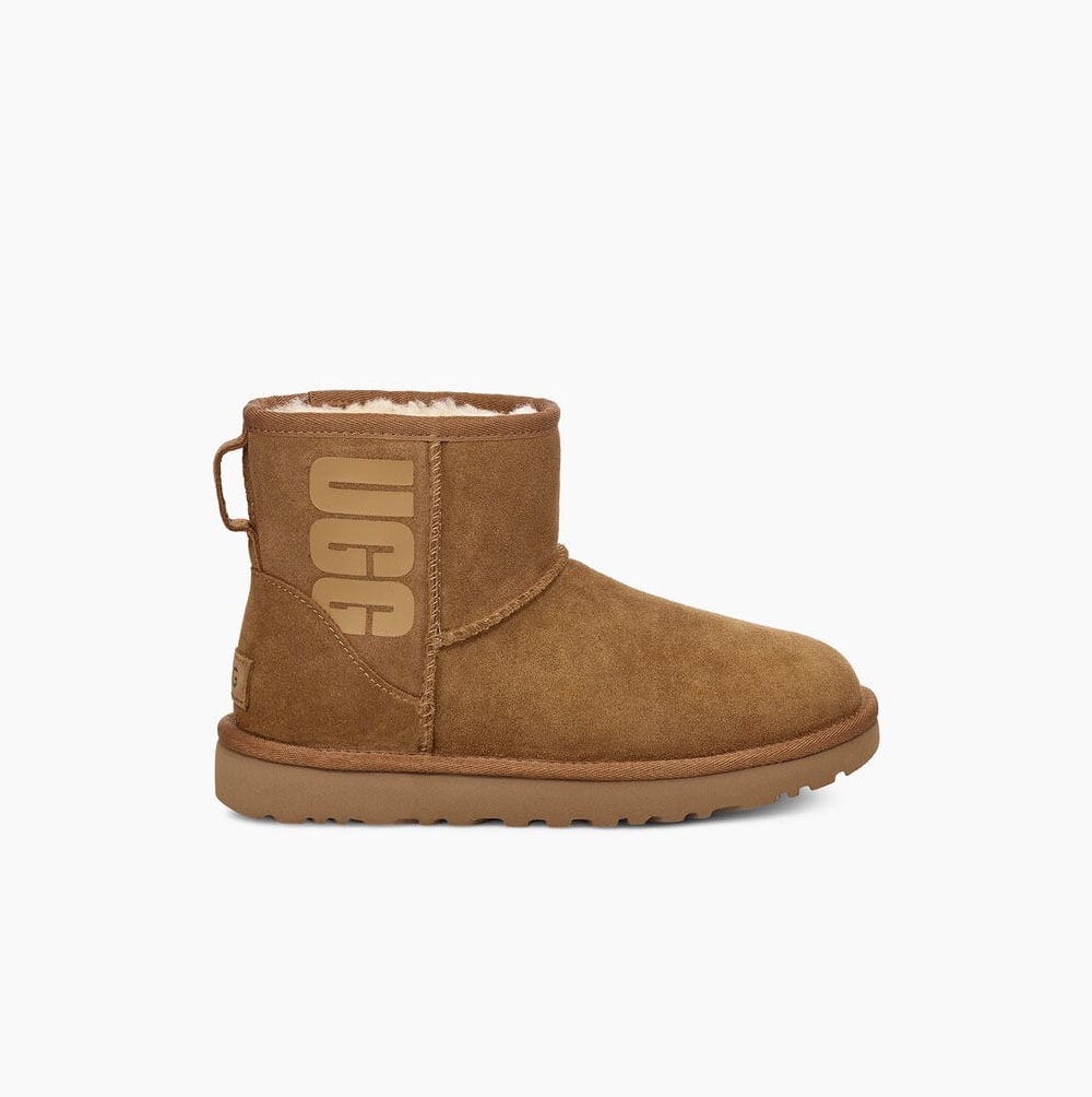 UGG Classic Mini Rubber Logo - Boots Dame - Brune (NO-D780)